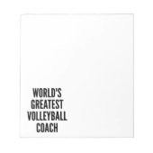 Wereldwijde volleybalcoach notitieblok (Voorkant)