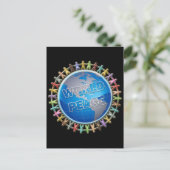 WERELDWIJDE VREDESHANDEN OVER DE WERELD BRIEFKAART (Staand voorkant)