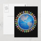 WERELDWIJDE VREDESHANDEN OVER DE WERELD BRIEFKAART (Voorkant / Achterkant)