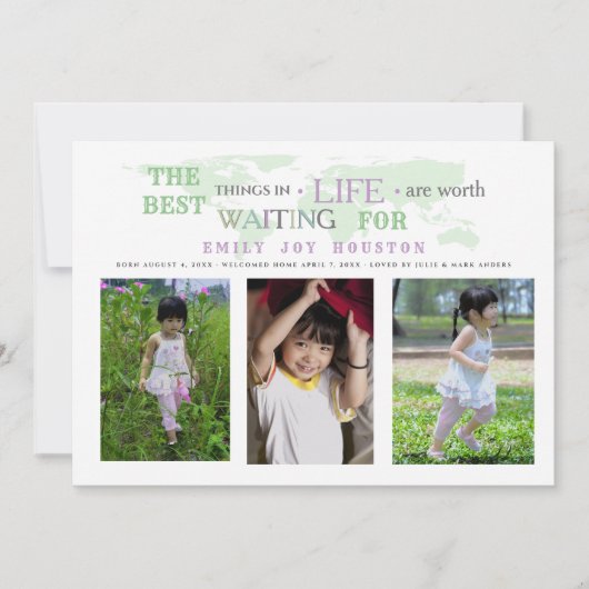 Wereldwijde wachttijd voor goedkeuring Foto aankon Kaart (Voorkant)