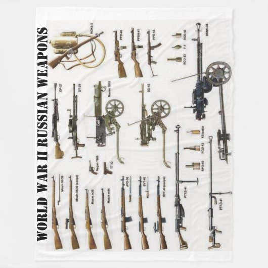 WERELDWIJDE WAPENS WAR II RUSLAND FLEECE DEKEN (Voorkant)
