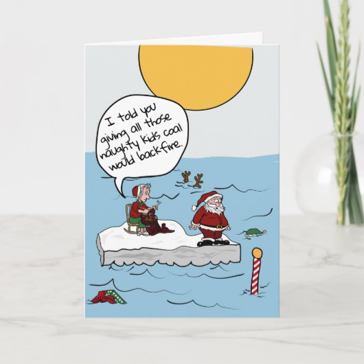 Wereldwijde warme zantas: Kerstmis over klimaatver Feestdagen Kaart (Voorkant)