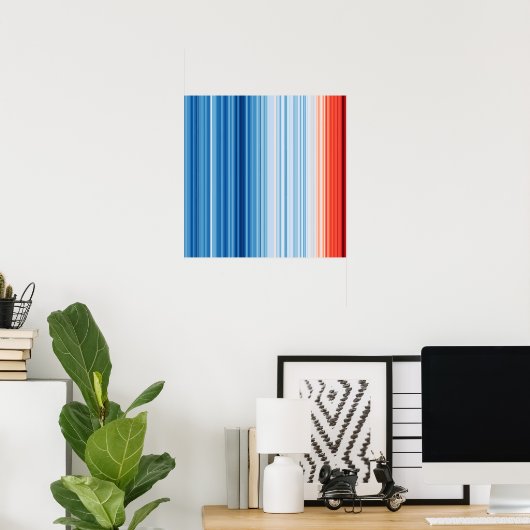 Wereldwijde Warming Stripes Klimaatverandering Aar Poster (Thuiskantoor)