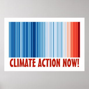 Wereldwijde Warming Stripes Klimaatverandering Aar Poster