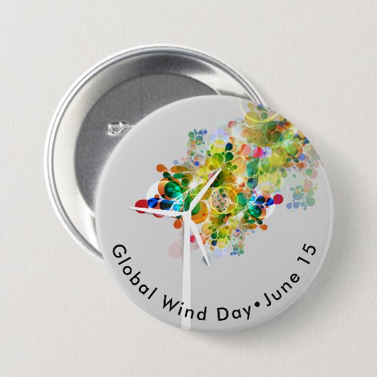 Wereldwijde windag ronde button 7,6 cm (Voorkant /achterkant)