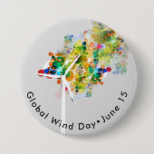 Wereldwijde windag ronde button 7,6 cm (Voorkant)