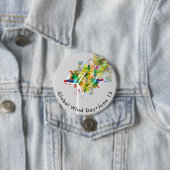 Wereldwijde windag ronde button 7,6 cm (In situ)