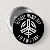 Wereldwijde winddag Fan Pun Ronde Button 7,6 Cm (Voorkant /achterkant)