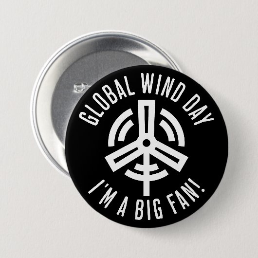 Wereldwijde winddag Fan Pun Ronde Button 7,6 Cm (Voorkant /achterkant)