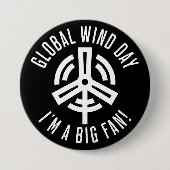 Wereldwijde winddag Fan Pun Ronde Button 7,6 Cm (Voorkant)
