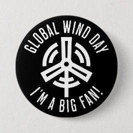Wereldwijde winddag Fan Pun Ronde Button 7,6 Cm