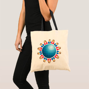 Wereldwijde zakelijke Mannen en vrouwelijke Canvas Tote Bag