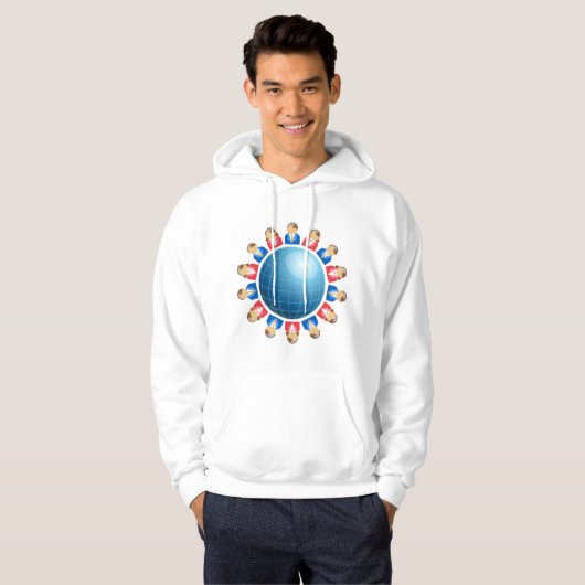 Wereldwijde zakelijke Mannen en vrouwelijke Mannen Hoodie (Voorkant volledig)