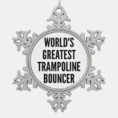 Wereldwijden grootste trampoline-uitvinder tin sneeuwvlok ornament (Voorkant)