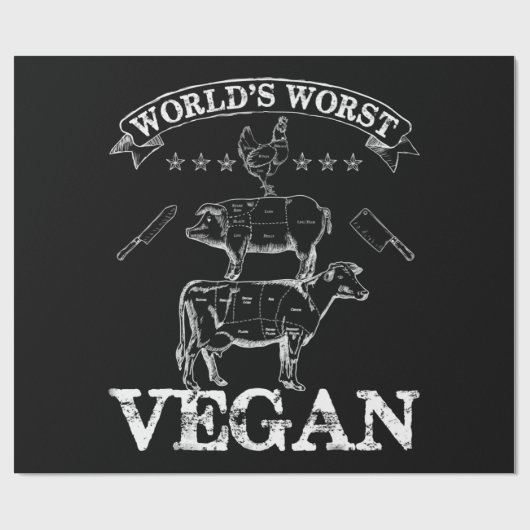 Wereldwijden slechtste veen vlees BBQ Koe kippen v Cadeaupapier (Vlak)