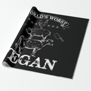 Wereldwijden slechtste veen vlees BBQ Koe kippen v Cadeaupapier