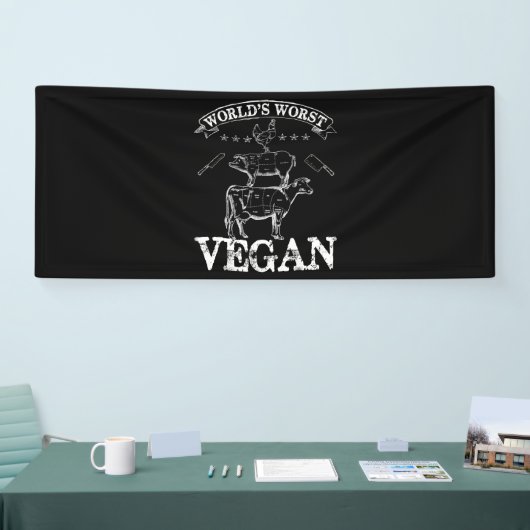 Wereldwijden slechtste veen vlees BBQ Koe kippen v Spandoek (Beurs)