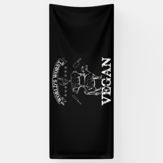 Wereldwijden slechtste veen vlees BBQ Koe kippen v Spandoek (Verticaal)