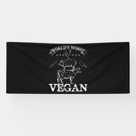 Wereldwijden slechtste veen vlees BBQ Koe kippen v Spandoek (Horizontaal)