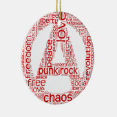 Wereldwolk in anarchie vorm keramisch ornament (Rechts)