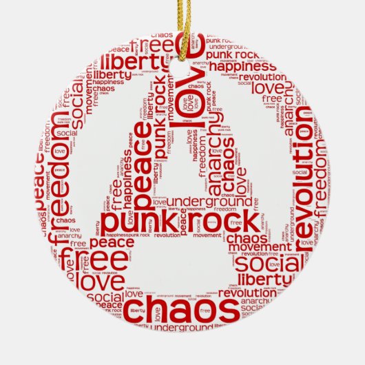 Wereldwolk in anarchie vorm keramisch ornament (Voorkant)