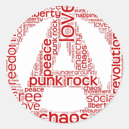 Wereldwolk in anarchievorm ronde sticker (Voorkant)