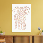 Wereldwoord Afrikaanse olifant canvas Print (Insitu (Woonkamer))