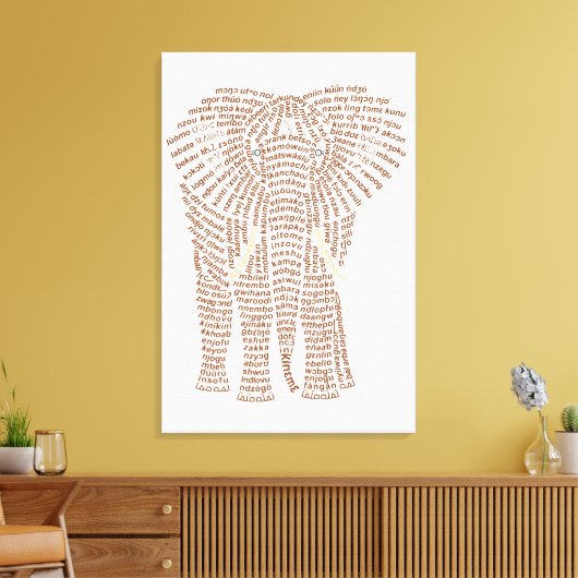 Wereldwoord Afrikaanse olifant canvas Print (Insitu (Woonkamer))