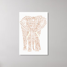 Wereldwoord Afrikaanse olifant canvas Print