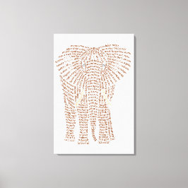 Wereldwoord Afrikaanse olifant canvas Print