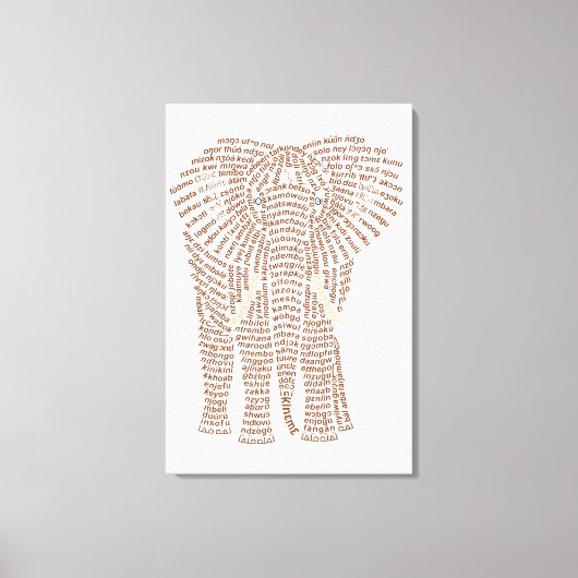 Wereldwoord Afrikaanse olifant canvas Print (Voorkant)