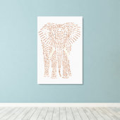 Wereldwoord Afrikaanse olifant canvas Print (Insitu (Houten vloer))