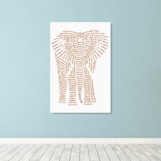 Wereldwoord Afrikaanse olifant canvas Print (Insitu (Houten vloer))