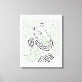 Wereldwoord Bamboe Panda Canvas Print
