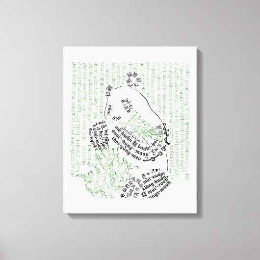 Wereldwoord Bamboe Panda Canvas Print (Voorkant)