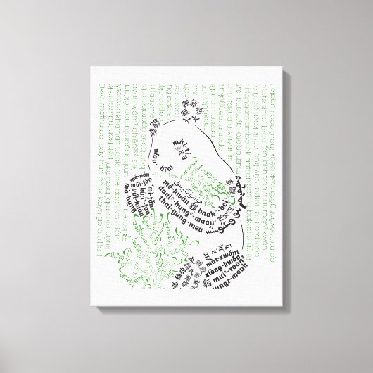 Wereldwoord Bamboe Panda Canvas Print (Voorkant)