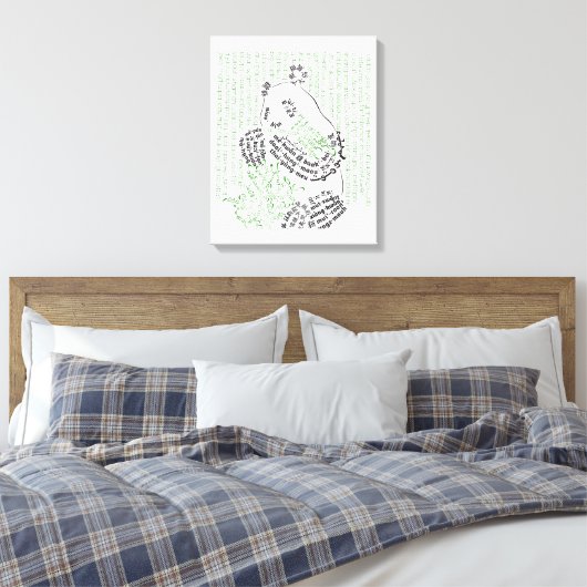 Wereldwoord Bamboe Panda Canvas Print (Insitu (Slaapkamer))