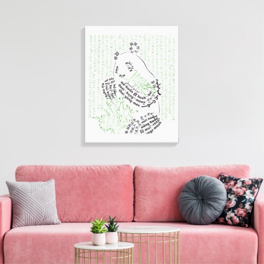 Wereldwoord Bamboe Panda Canvas Print (Insitu (Woonkamer))