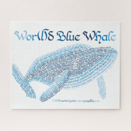 Wereldwoord blauwe vinvis puzzel
