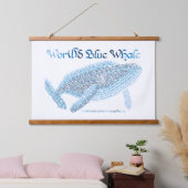 Wereldwoord blauwe vinvis tapijt hangend wandkleed (Slaapkamer)