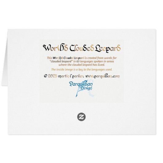 Wereldwoord Clouded Leopard Kaart (Achterkant Horizontaal)