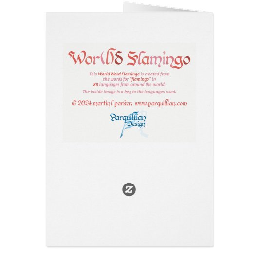 Wereldwoord Flamingo Kaart (Achterkant)