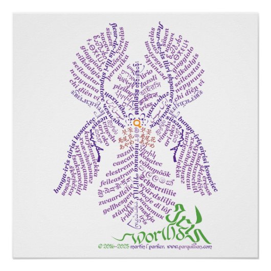 Wereldwoord iris Poster (Voorkant)