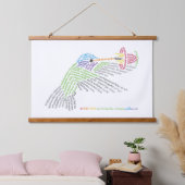 Wereldwoord kolibrie wandtapijt hangend wandkleed (Slaapkamer)