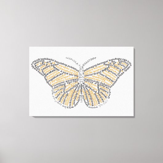 Wereldwoord Monarch Vlinder Canvas Print (Voorkant)