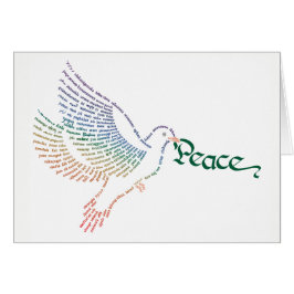 Wereldwoord Peace Dove Kaart