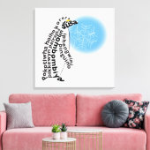 Wereldwoord Pinguïn Canvas Print (Insitu (Woonkamer))