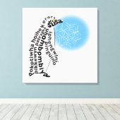 Wereldwoord Pinguïn Canvas Print (Insitu (Houten vloer))