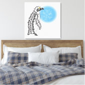 Wereldwoord Pinguïn Canvas Print (Insitu (Slaapkamer))