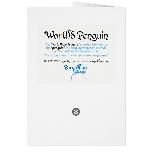 Wereldwoord Pinguïn Kaart (Achterkant)
